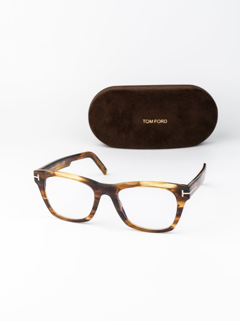 Tom Ford Women Eyeglasses Brown Square Ft5886-B 047 New Authentic